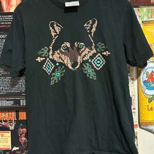 Geometric Wolf Head Graphic Tee